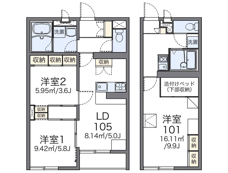 レオパレスＧＲＥＥＮ　ＰＡＲＫ 間取図