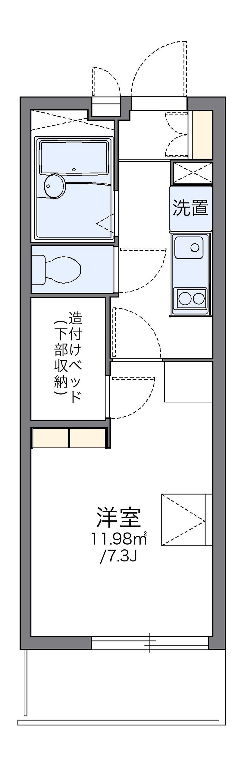 レオパレス水向 間取図
