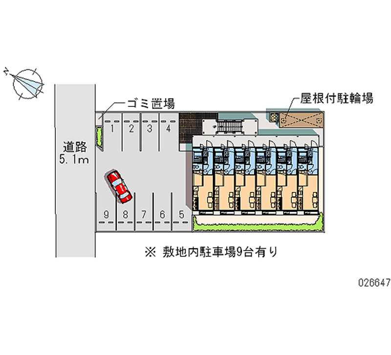 レオパレスセジュールⅢ 月極駐車場