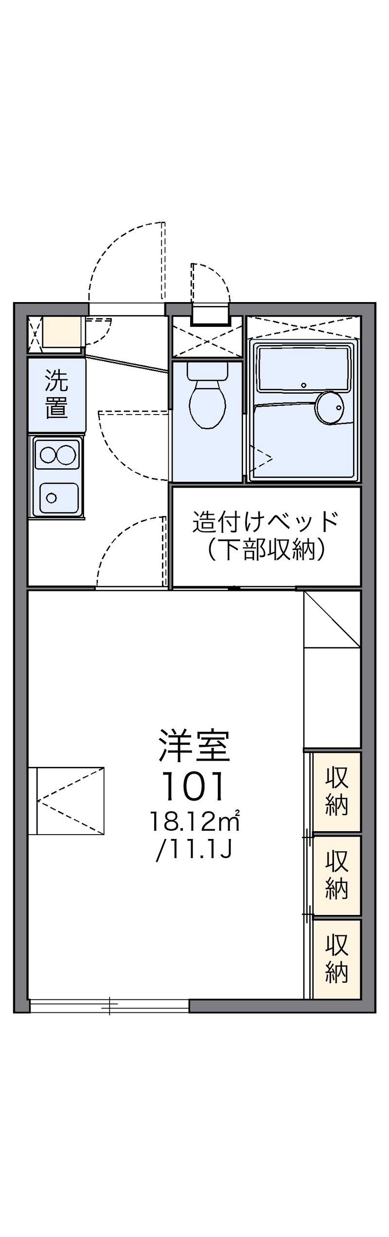 レオパレス甘木川 間取図