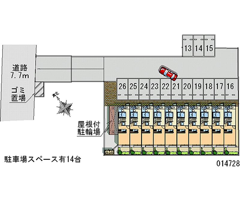 レオパレスＦＵＪＩＭＩⅢ 月極駐車場