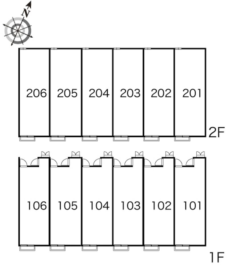 レオパレスＲＯＳＥ　ＢＥＬＬ 間取配置図