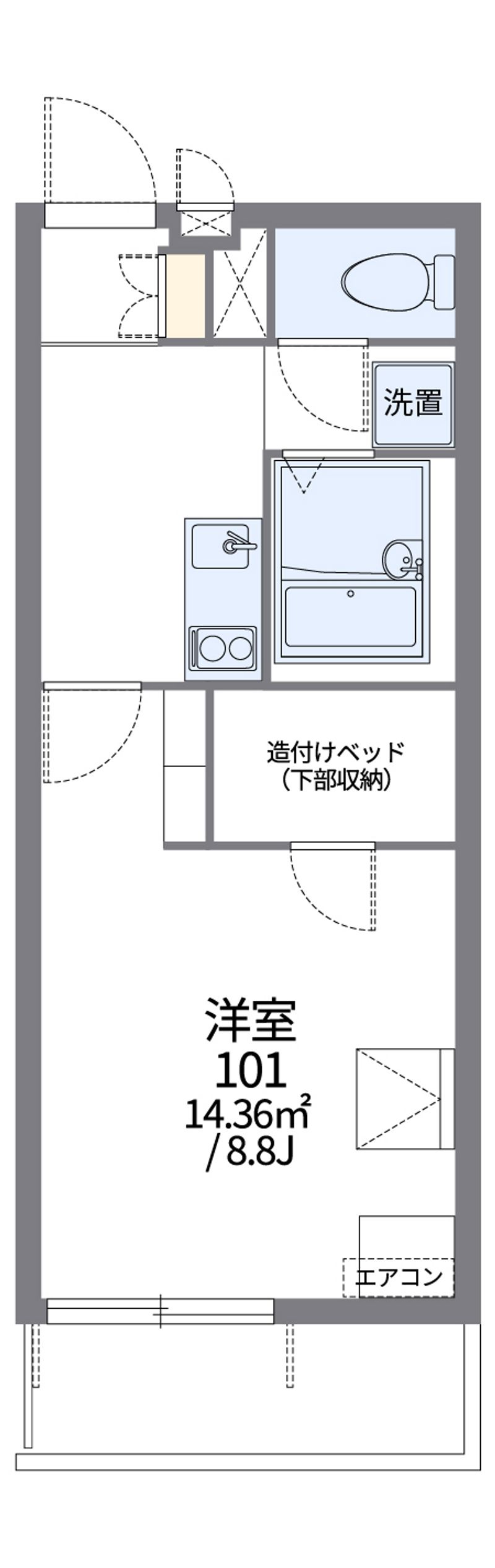 レオパレスソルティ 間取図