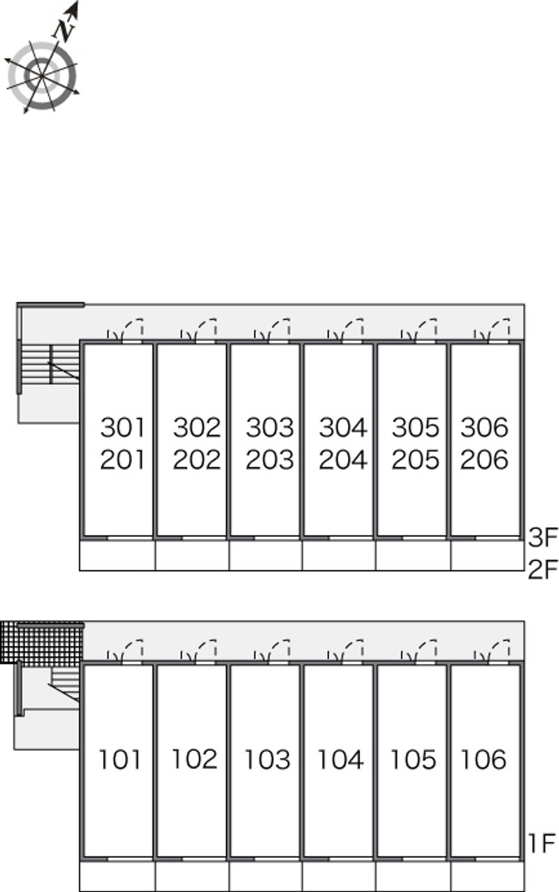 レオパレスひまわりⅢ 間取配置図