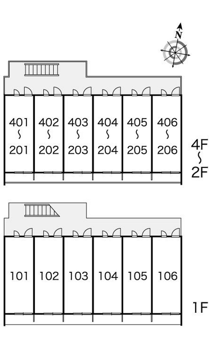 レオパレス中川西 間取り配置図