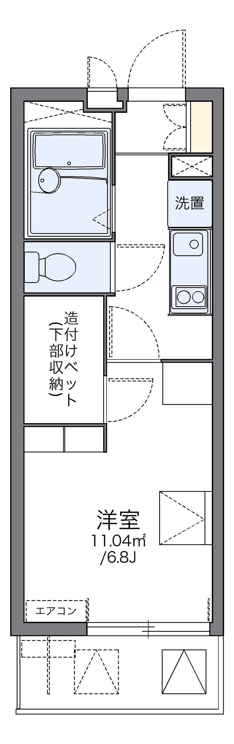 レオパレスウイング元城Ａ 間取図