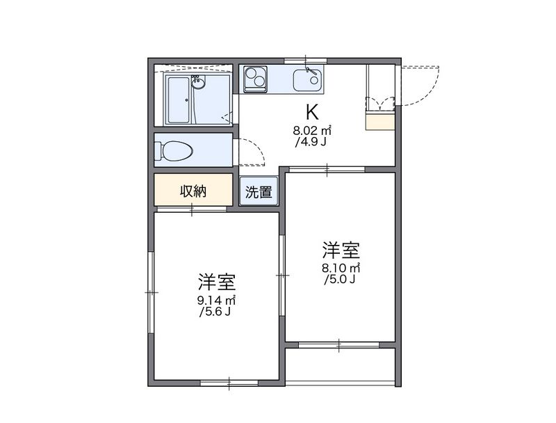 レオパレスアムール 間取図