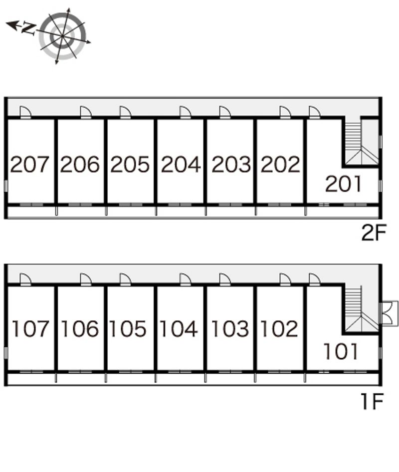 レオパレスＮＩＳＨＩＨＡＲＡ 間取配置図