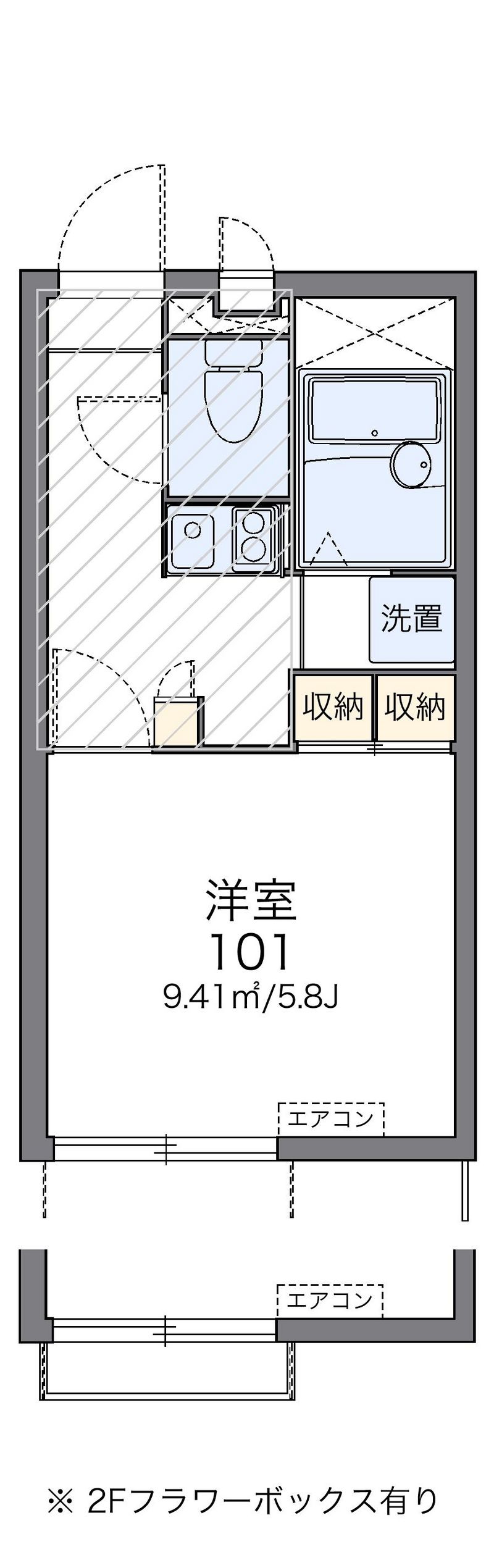 レオパレスウインドコート 間取図