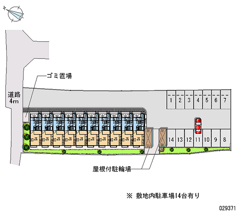 レオパレス私市 月極駐車場