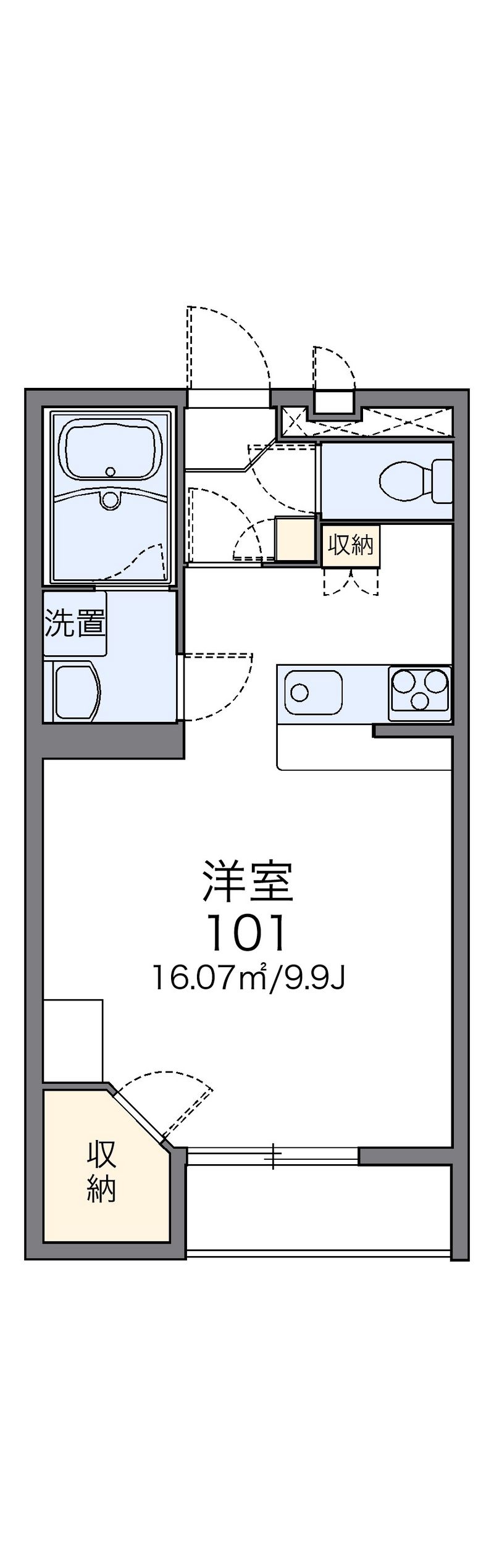 レオパレスプレジール緑が丘 間取図