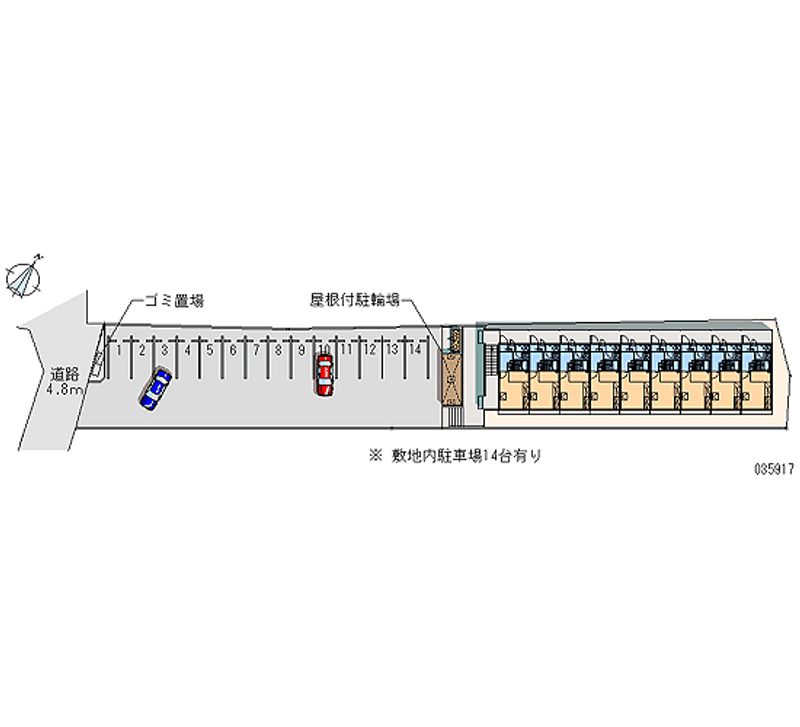 レオパレス三園平 月極駐車場