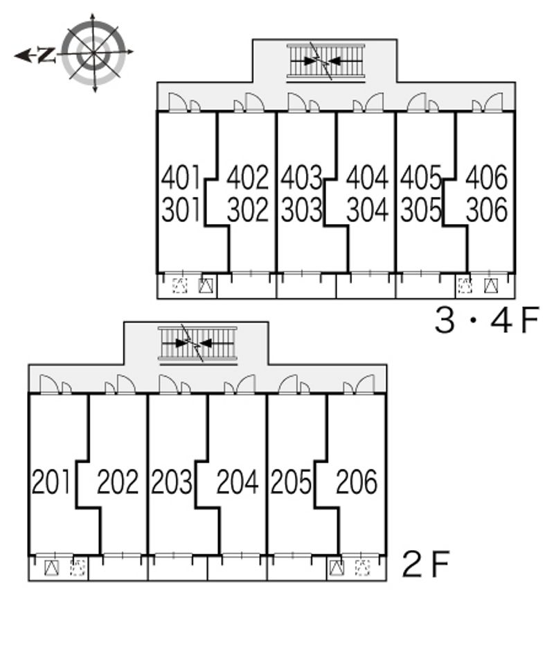 レオパレスル・コントワールⅡ 間取配置図