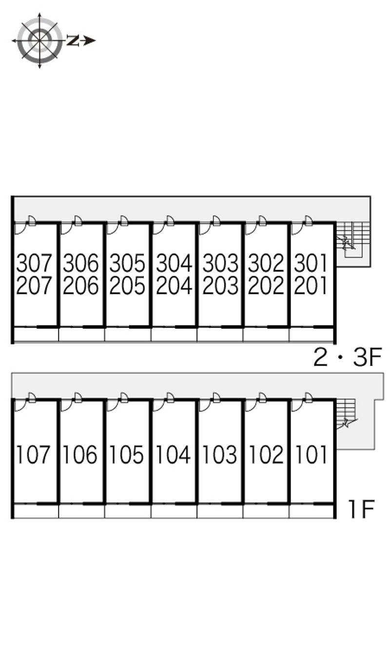 レオパレスＭ’ｓ　ｉｎｎⅠ 間取配置図