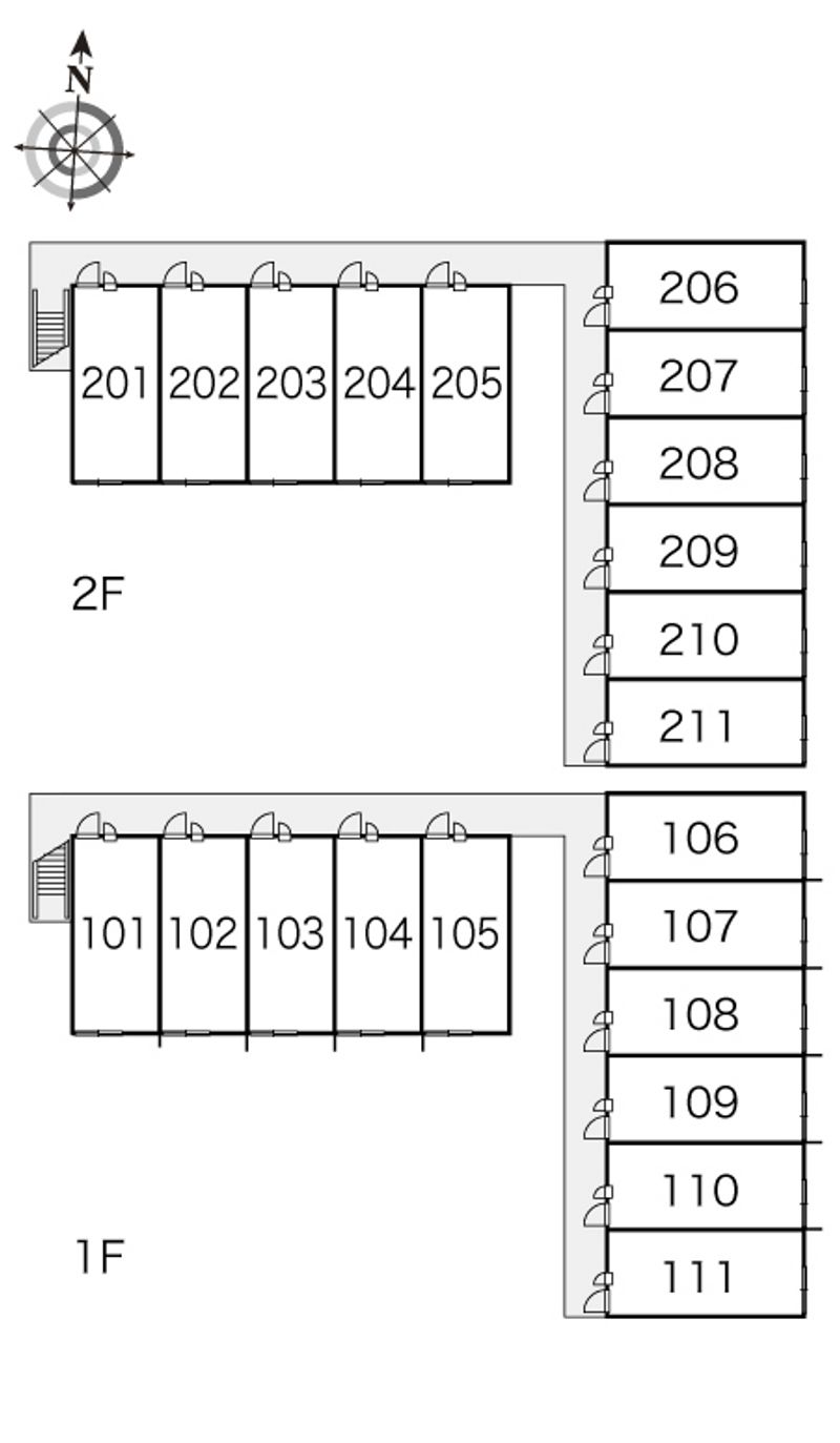 レオパレス式部 間取り配置図