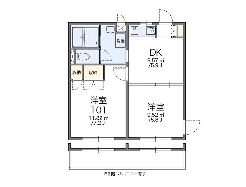 レオパレスサンローゼＢ 間取図