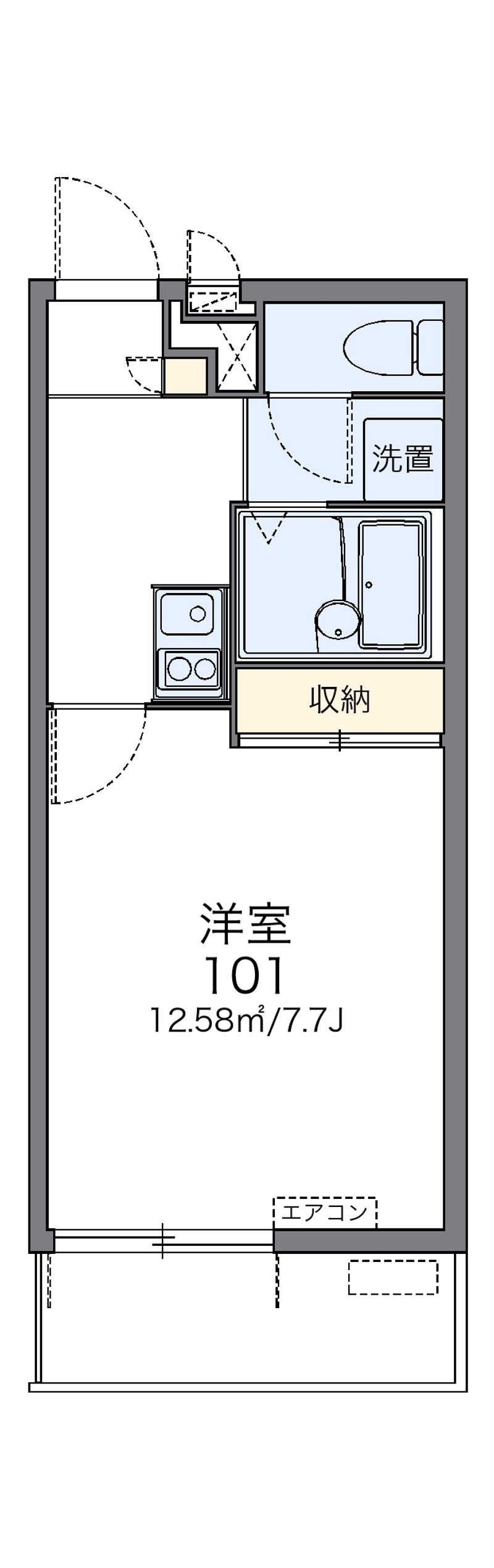 レオパレスグランディ朝日 間取図