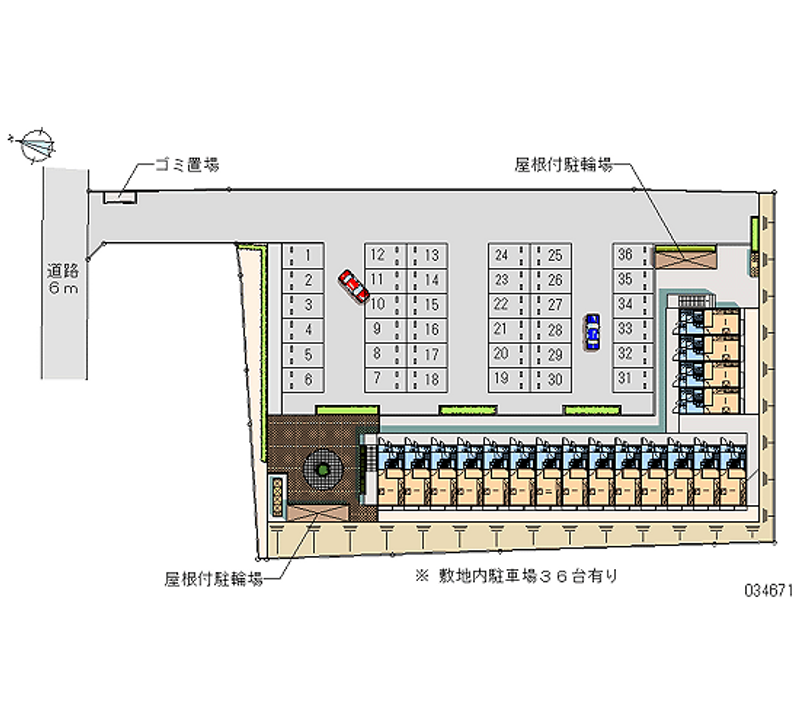 レオパレスメイプルリッチ 月極駐車場