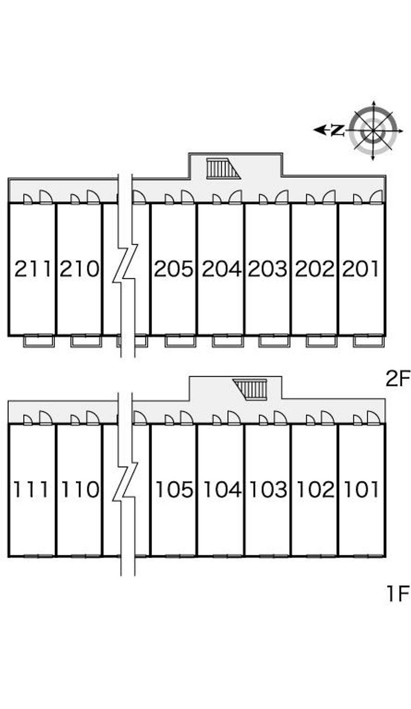 レオパレス五箇庄 間取配置図