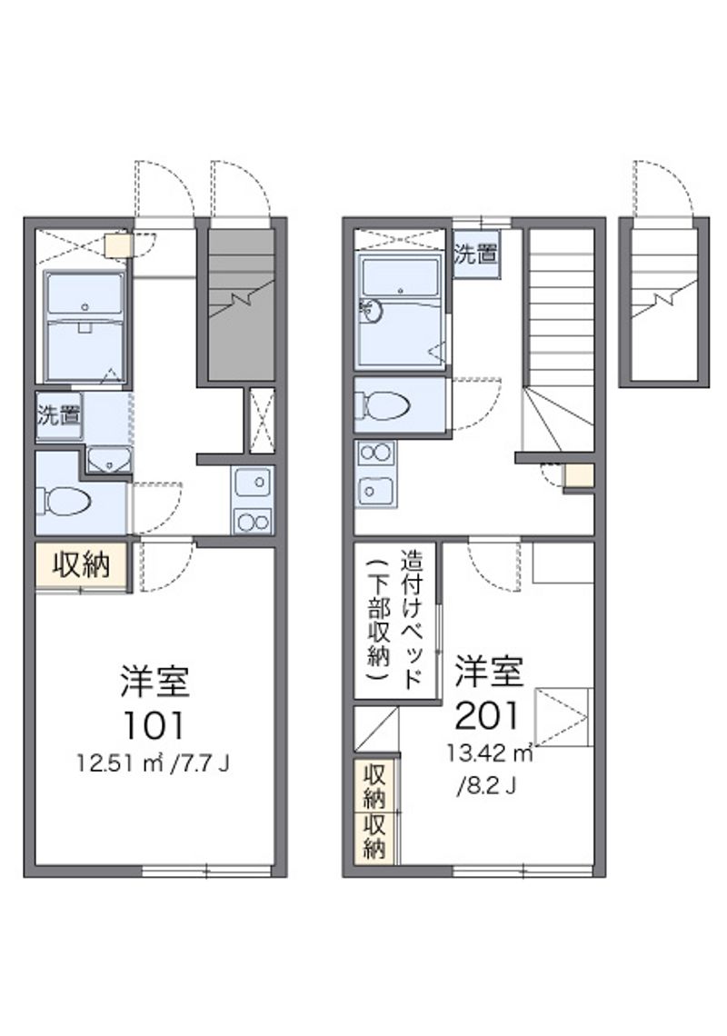レオパレスリバーサイドアサカＥ 間取図