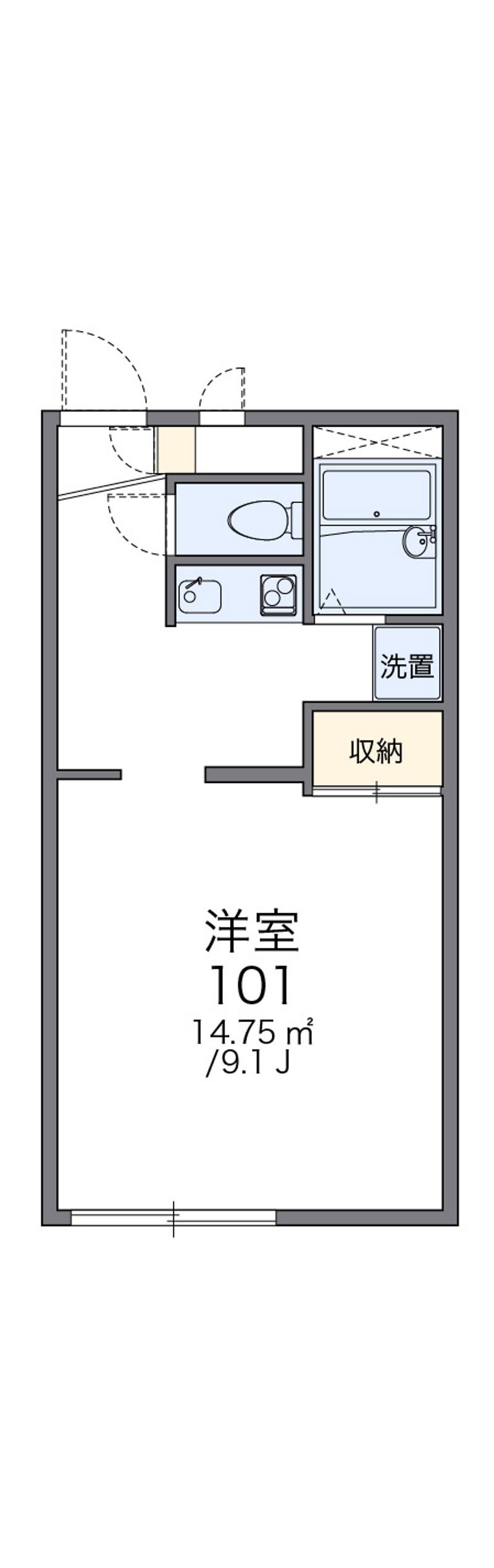 レオパレスシャルムアカハネ 間取図