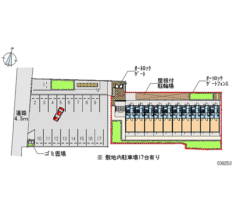 レオパレスライズ　フリー 月極駐車場