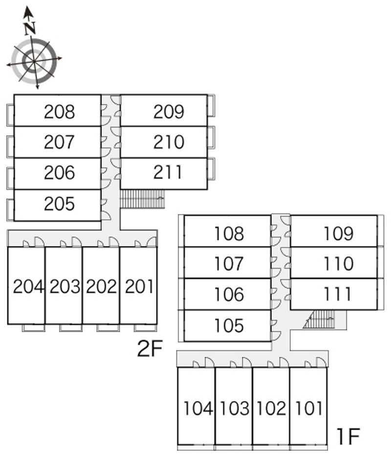 レオパレスソレイユ野里 間取配置図