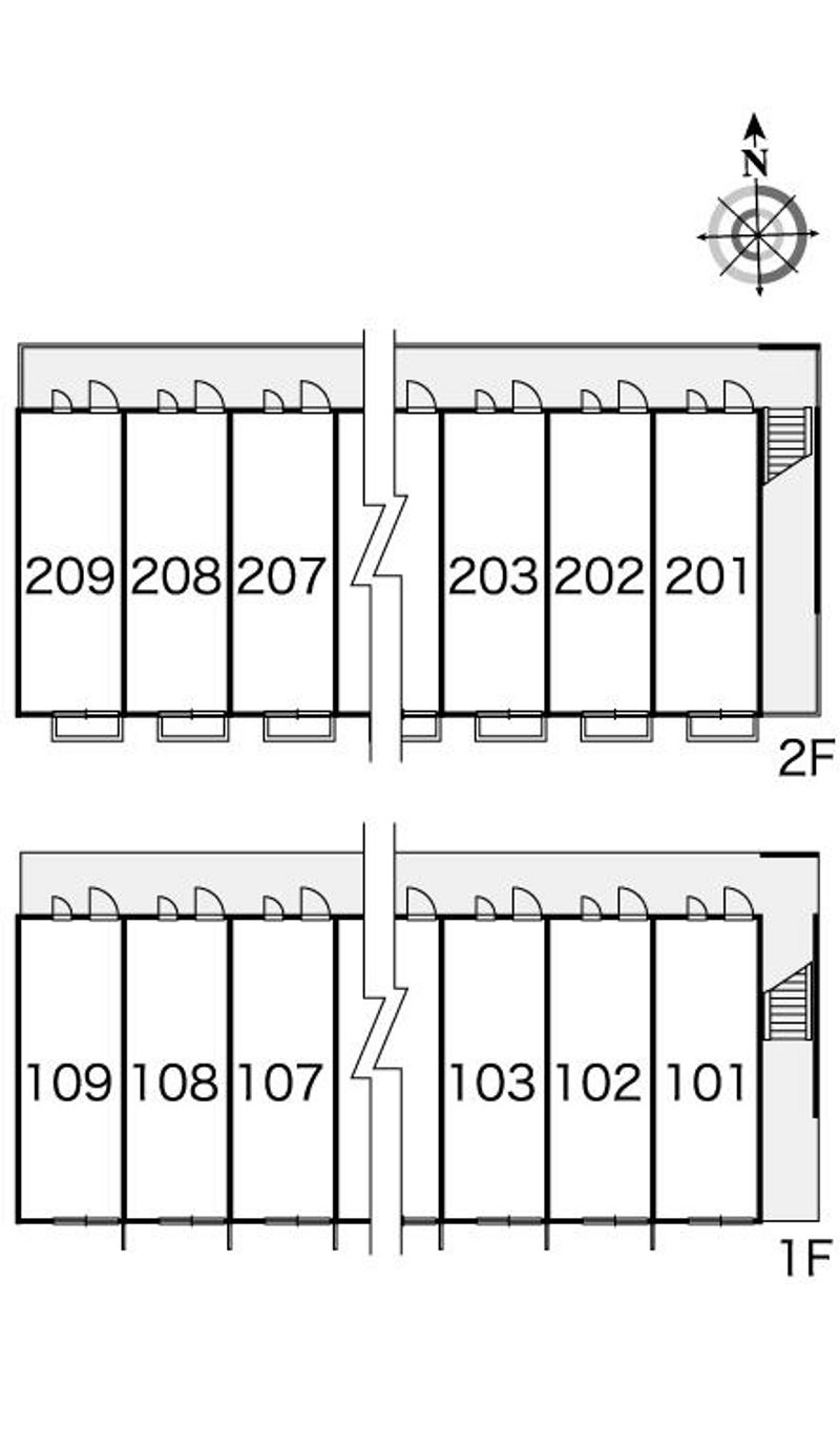 レオパレスアムール中里 間取配置図