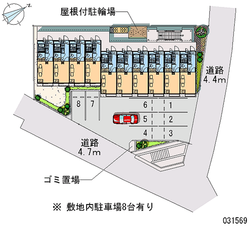 レオパレスシプレーヌ駅北 月極駐車場