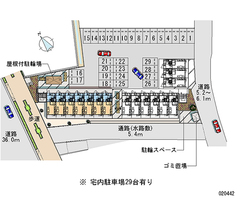 レオパレス北屋敷Ⅰ 月極駐車場