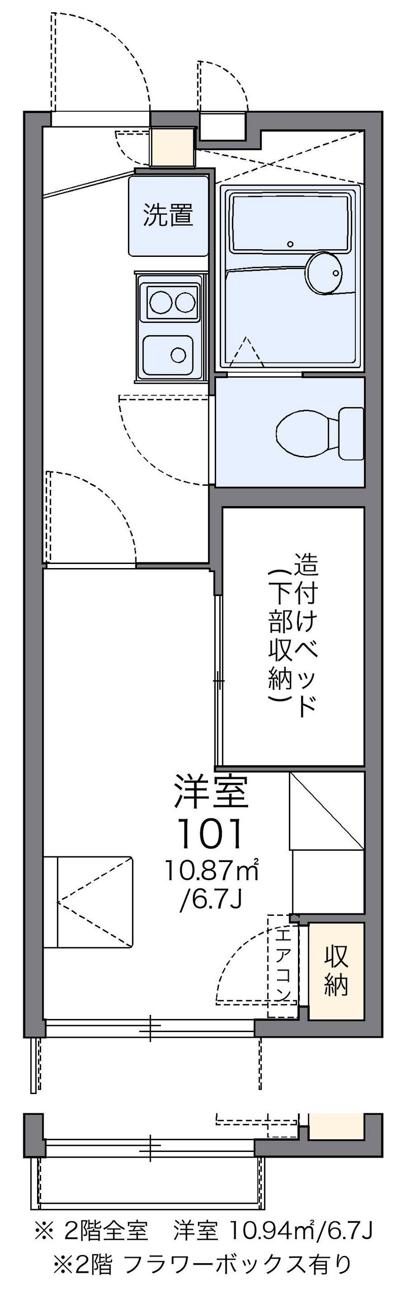 レオパレスアクアブルー青谷 間取図