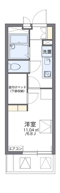 レオパレスグリーンハイツ島崎 間取り図