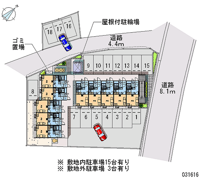 レオパレススカイドリーム長土呂 月極駐車場