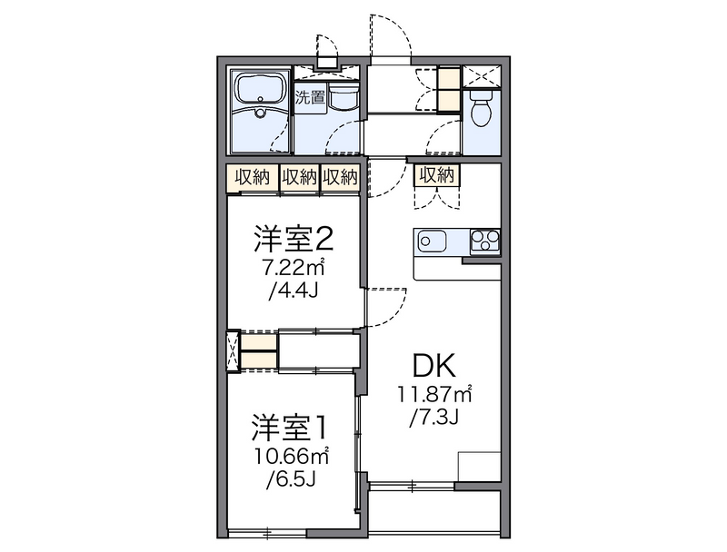 レオパレスピュアタウン 間取図