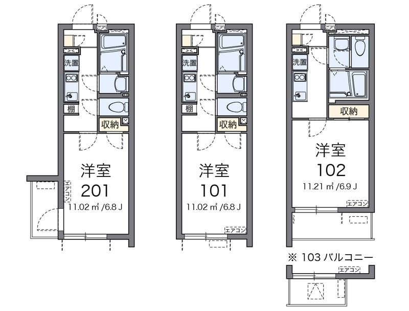 クレイノＹＡＭＡＳＨＩＴＡ 間取図