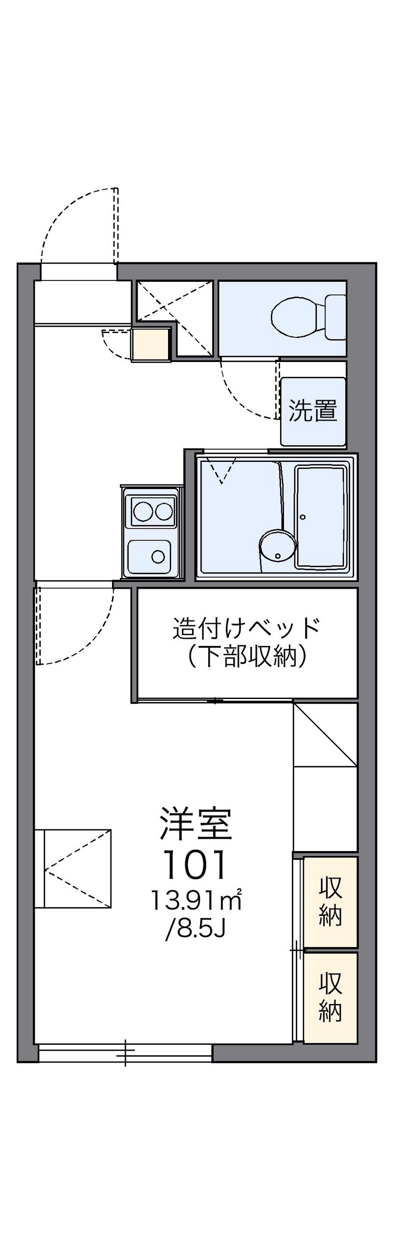 レオパレスモエレパーク 間取図