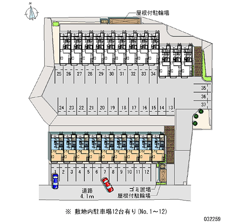 レオパレスロータスヒルズ１番館 月極駐車場