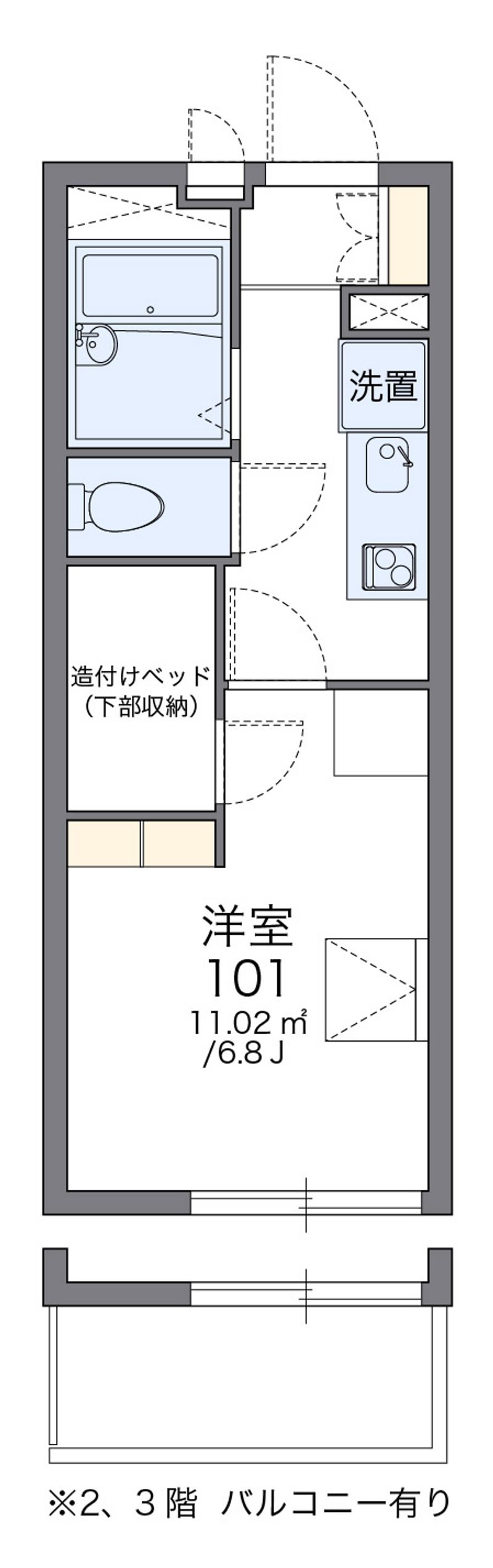 レオパレスハイツ流山 間取図