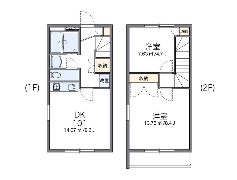 レオパレスドリーム大平台Ａ 間取図