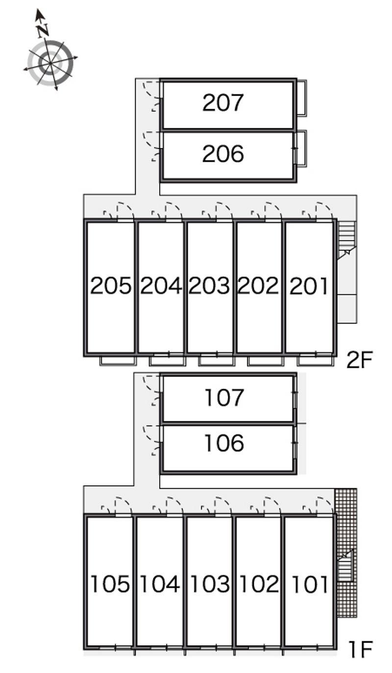 レオパレスシャトーナカジマＣ棟 間取り配置図