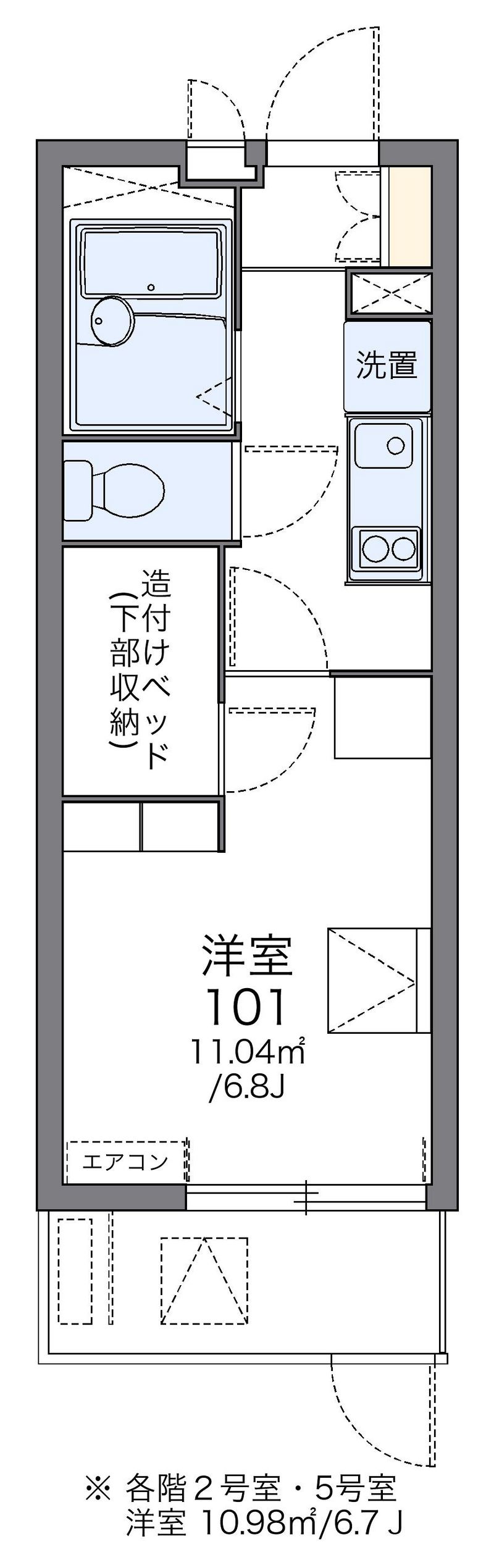 レオパレスポートサイド弁天 間取図