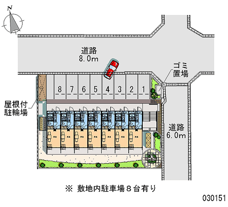 レオパレスウィッシュ日之出 月極駐車場