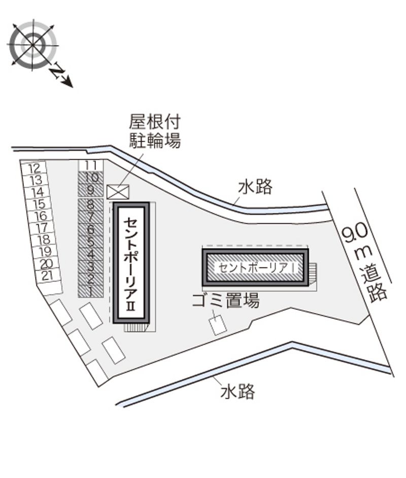 レオパレスセントポーリアⅠ 駐車場