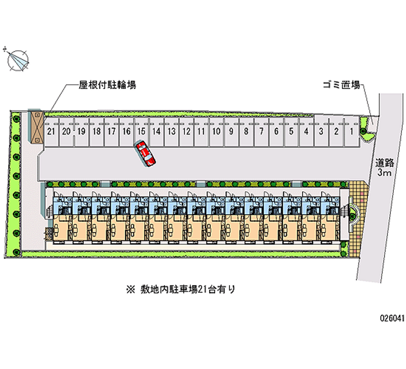 レオパレスグリーンハイツ４号館 月極駐車場