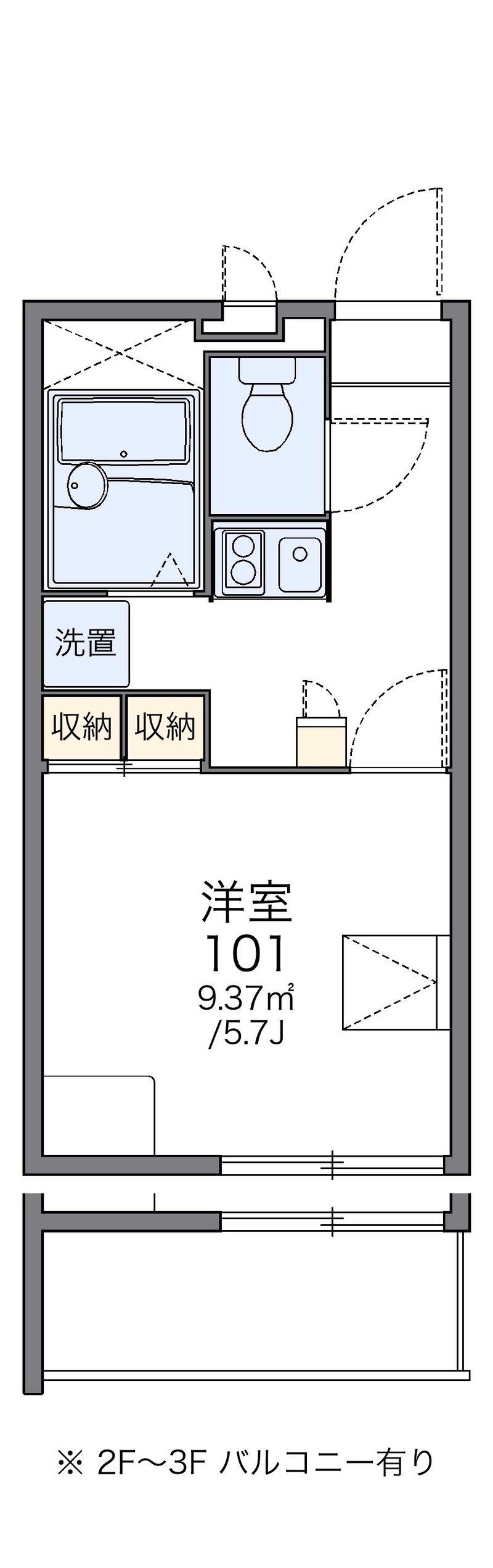 レオパレス高島町 間取図