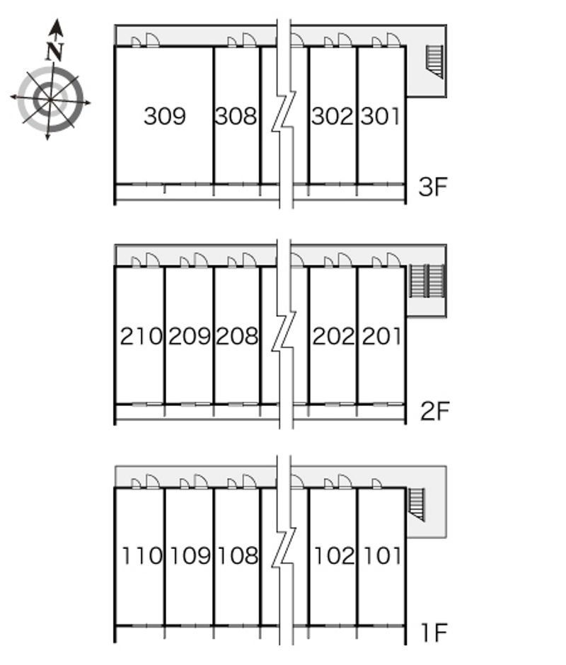 レオパレスリバーパーク 間取配置図