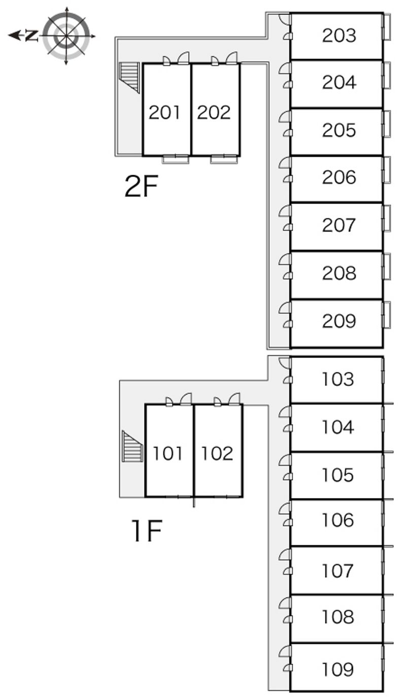 レオパレス高梁中央 間取配置図