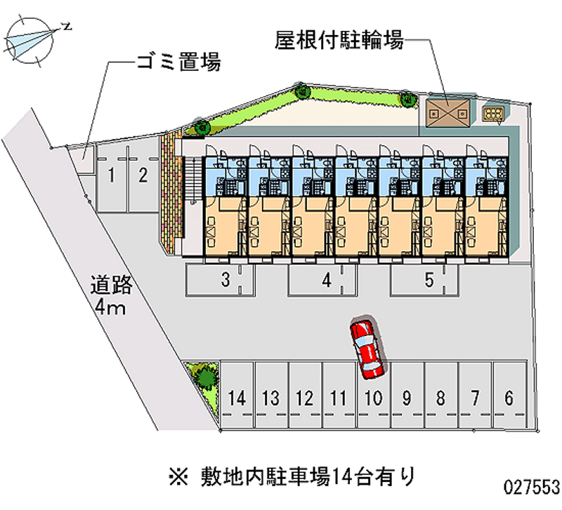 レオパレスチャミル 月極駐車場