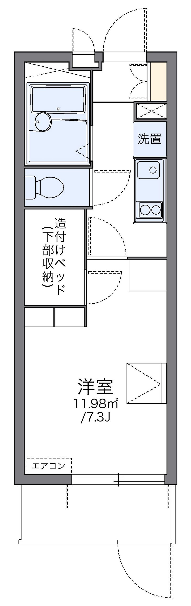 レオパレスブルースカイ 間取図
