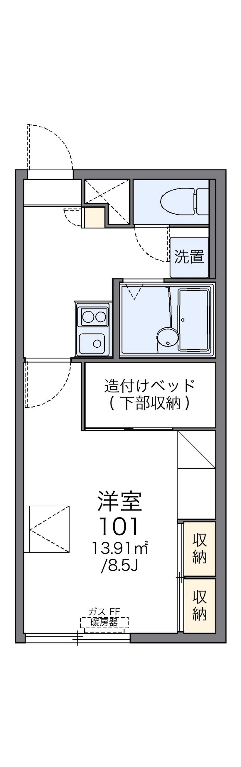 レオパレスＡＧＲＩ　１６２ 間取図